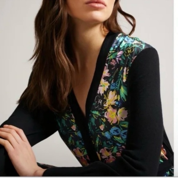 Ted Baker Tilja Longline Woven Front Cardigan - Picture 4 of 14